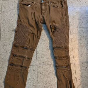 Men's Tan Biker Pants